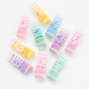 Sweetest Moments Pastel Numerical Candles