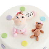 CFR19 Oh Baby Baby Sweetest Moments Full Month Cake Fondant Girl Pink