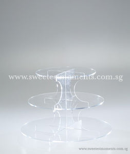 3-Level 10" Acrylic Tier Rental Sweetest Moments Cakes Cupcakes Display Dessert Table