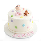 CFR19 Oh Baby Baby Sweetest Moments Full Month Cake Fondant Girl Pink