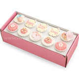 CF03 Cradled Cuties Sweetest Moments Full Month Standard Cupcake Buttercream Fondant Pink Box Of 10