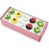 CK01 Garden Theme Sweetest Moments Birthday Standard Cupcake Buttercream Box of 10