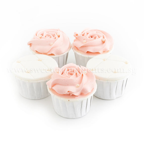 CW08 Pearly Blossom Sweetest Moments Wedding Standard Cupcake Fondant Buttercream