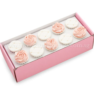CW08 Pearly Blossom Sweetest Moments Wedding Standard Cupcake Fondant Buttercream