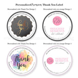 Personalised Premium Thank You Cookie Label Black & Gold Colourful Corporate