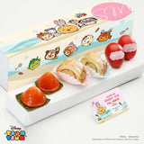 Sweetest Moments PP01 Classic De Petit Full Month Package Tsum Tsum Bunny with Tsum Tsum Girl Card - Ang Ku Kuehs, Swiss Rolls, Goodluck Red Eggs
