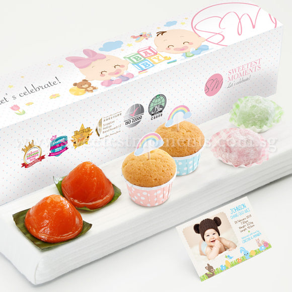 PP12 Lively De Petit Full Month Package Sweetest Moments Mochi Mini Muffins Ang Ku Kuehs Baby Block Box