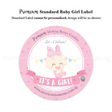 Premium Standard Cookie Label Baby Girl Pink