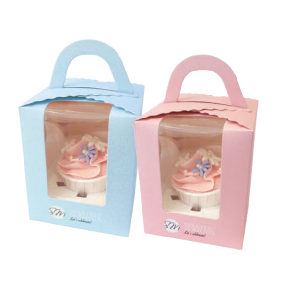 Single Cupcake Box Packaging with Handle