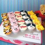 CK05 Animal Theme Sweetest Moments Birthday Standard Cupcake Fondant Box of 20