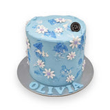 Blush Blue Florals Cake