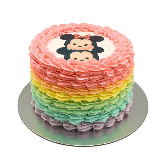 Disney Tsum Tsum Disney Minnie and Mickey Rainbow Cake, singapore, birthday cake, mickey, minnie, birthday cake, first birthday, rainbow, cute, fun