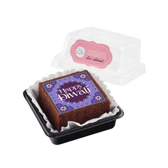Divine Bite Individual_ Packed Brownie with Deepavali Edible Print