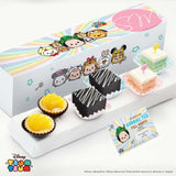 PP06 Favours De Petit Full Month 100 Days Disney Tsum Tsum Year of the Snake gift set with Peach Tarts, Brownies, Pastel Cubes and Personalised Babycard from Sweetest Moments Singapore