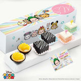 PP06 Favours De Petit Full Month 100 Days Disney Tsum Tsum Year of the Snake gift set with Peach Tarts, Brownies, Pastel Cubes and Personalised Babycard from Sweetest Moments Singapore
