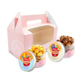Sweetest Moments Teachers Day Popcorns Gift Set B: Chocolate + Salted Caramel in Pink Twin Box