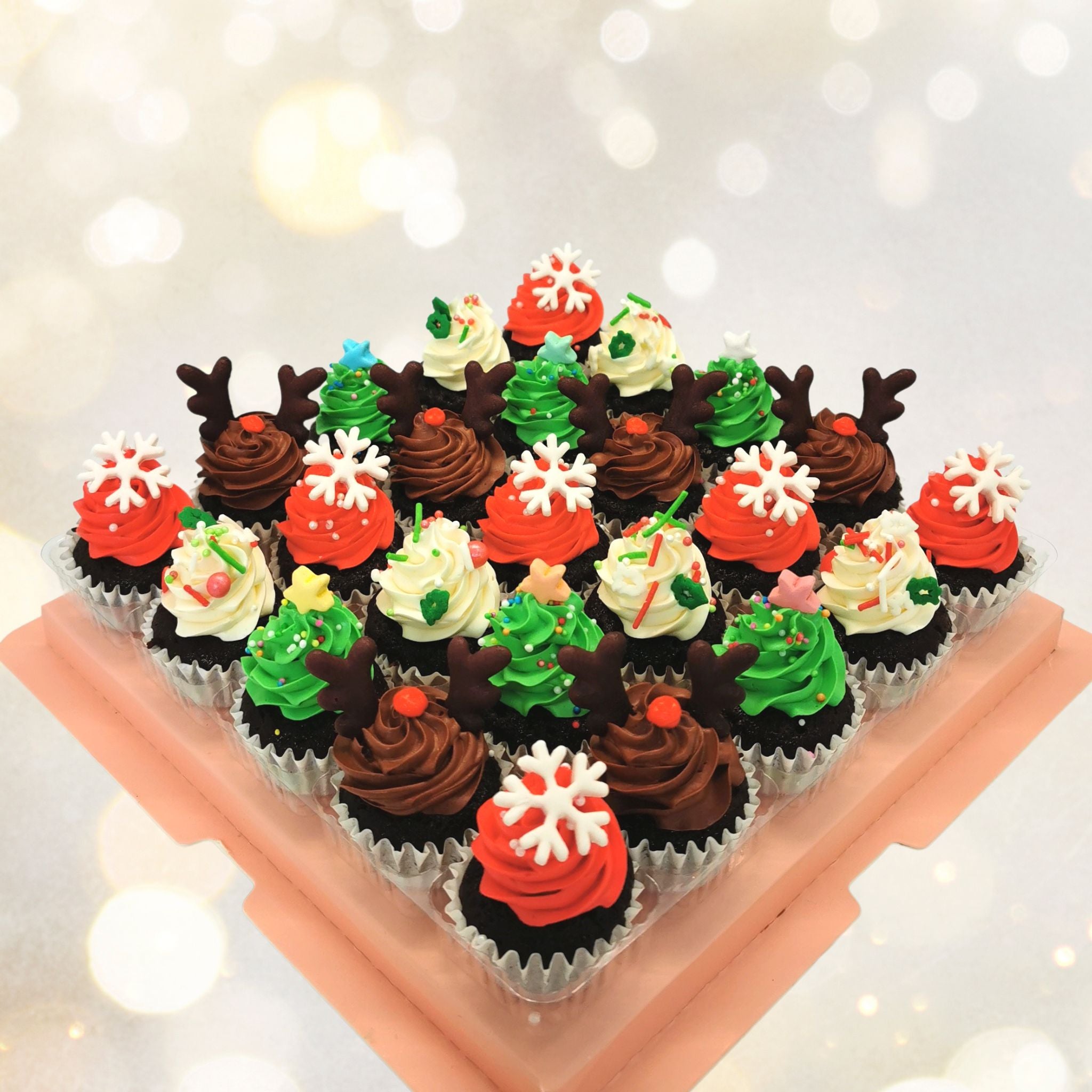 Rudolph Cupcake Container - trees