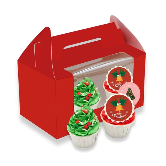 Santas Christmas Cupcakes in Red Box