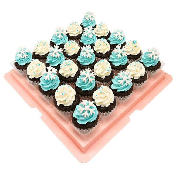 Snowflake Swirl Christmas Mini Cupcakes