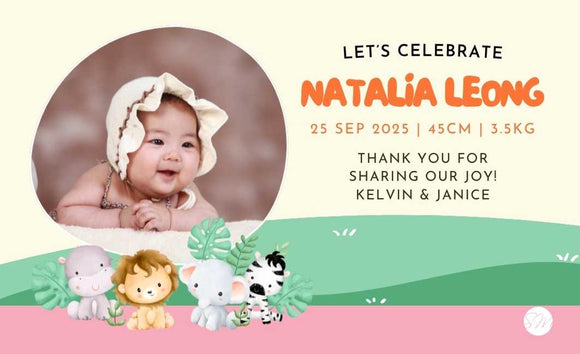 Personalised Snuggle Cubs Baby Girl Card design with Photo by Sweetest Moments