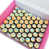 Sweetest Moments Children's Day Mini Cupcakes Box of 54 with message HAPPY CHILDRENS DAY