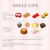 Shelf life details for halal-certified kuehs and pastries by Sweetest Moments Singapore – freshly made and perfect for full month, 100 days, birthdays, and corporate events