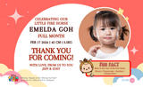 Tsum Tsum fire horse baby girl full month card Singapore Sweetest Moments