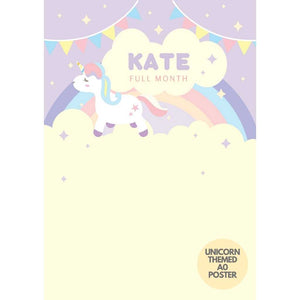 Sweetest Moments Unicorn Backdrop A0 Poster  for DIY Themed Dessert Table
