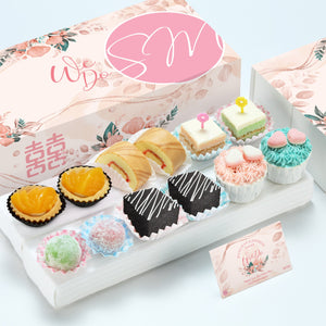WE12 Timeless Classic Wedding Guo Da Li Package Sweetest Moments Pastel Cubes Swiss Rolls Peachy Tarts Big Cupcakes Brownies Mochi Weaves of Love