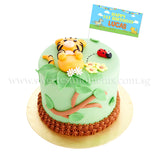 CLR02 Baby Tiger Cub Sweetest Moments Full Month Birthday Cake Fondant