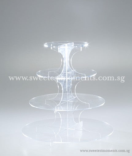 4-Level Acrylic Tier Rental Sweetest Moments Cakes Cupcakes Display Dessert Table