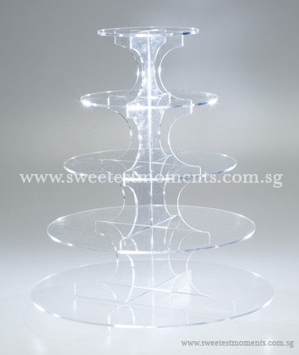 5-Level Acrylic Tier Rental Sweetest Moments Cakes Cupcakes Display Dessert Table
