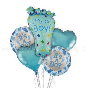 BB07 It's a Boy Baby Foot Balloon Bouquet