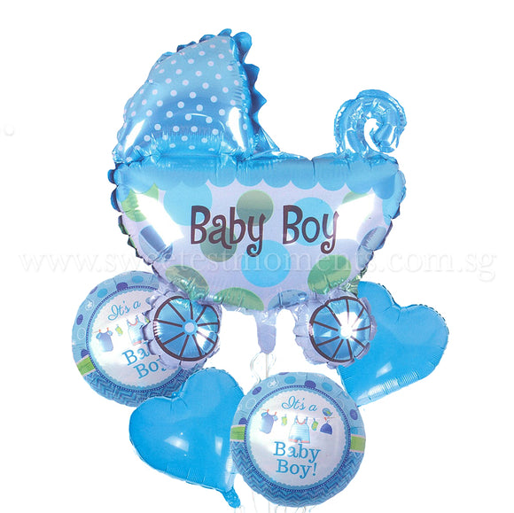 baby boy stroller balloon bouquet sweetest moments full month celebration