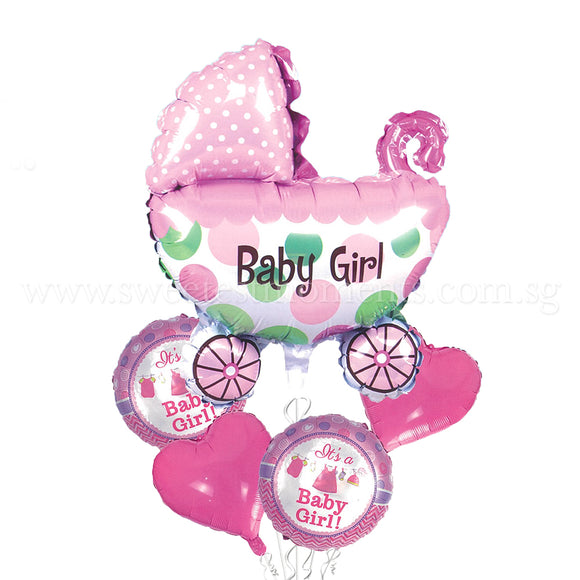 baby girl stroller balloon bouquet sweetest moments full month celebration