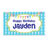 Flag Topper Cake Birthday Boy Blue Personalised Message Well-Wishes Sweetest Moments