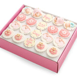 CF03 Cradled Cuties Sweetest Moments Full Month Standard Cupcake Buttercream Fondant Pink Box Of 20