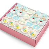 CF04 All About Baby Sweetest Moments Full Month Standard Cupcake Buttercream Fondant Blue Box Of 20