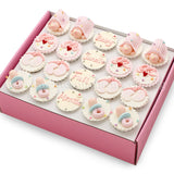CF04 All About Baby Sweetest Moments Full Month Standard Cupcake Buttercream Fondant Pink Box Of 20