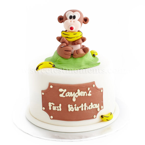 Monkey Fondant Cake topper, Monkeys Jumping on the Bed Birthday party, Monkey  cake, Five Little Monkeys, Birthday Cake, Handmade Edible cake