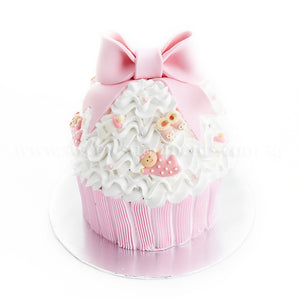 CFR20 Miss Cupcake Sweetest Moments Full Month Birthday Cake Fresh Cream Girl Pink