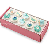 CF03 Cradled Cuties Sweetest Moments Full Month Standard Cupcake Buttercream Fondant Blue Box Of 10