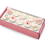 CF04 All About Baby Sweetest Moments Full Month Standard Cupcake Buttercream Fondant Pink Box Of 10
