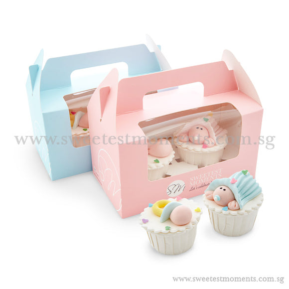 CFT01 Baby Pacifier Sweetest Moments Full Month Standard Cupcake Buttercream Twin Packed Door Gifts