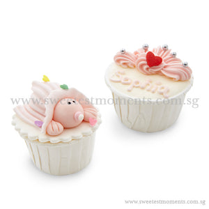 CFT02 Baby Crown Sweetest Moments Full Month Standard Cupcake Buttercream Twin Packed Door Gifts