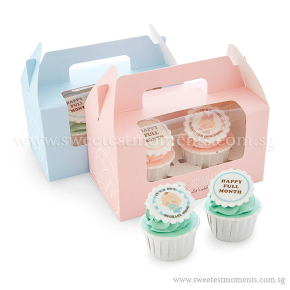 CFT05 Our Baby Sweetest Moments Full Month Standard Cupcake Buttercream Fondant Twin Packed Door Gifts Personalised