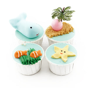 CK04 Beach Theme Sweetest Moments Full Month Standard Cupcake Buttercream Fondant