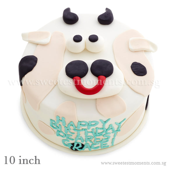 CKR05 Moo-Moo Sweetest Moments Birthday Cake Fondant 10 inch