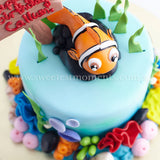 CKR10 Happy Fishy Sweetest Moments Birthday Cake Fondant