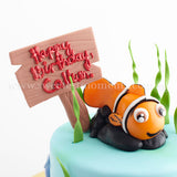 CKR10 Happy Fishy Sweetest Moments Birthday Cake Fondant